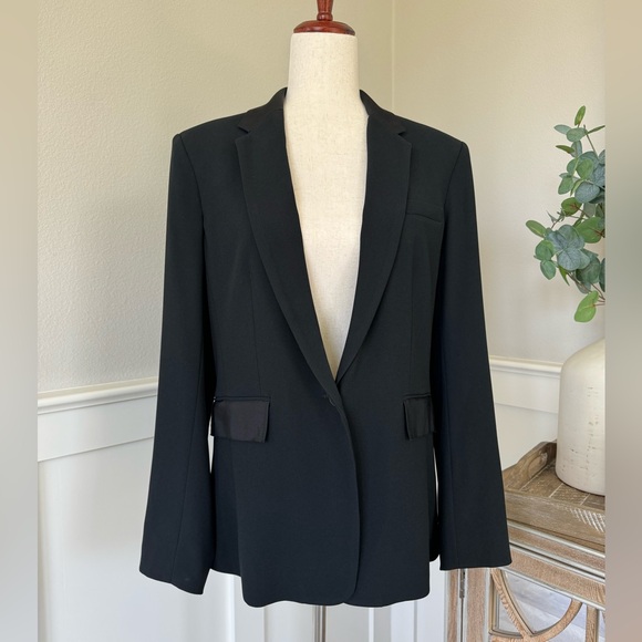 Rag & Bone Wool Blend Single Breasted All Season Blazer Black Size 10 - Picture 1 of 15